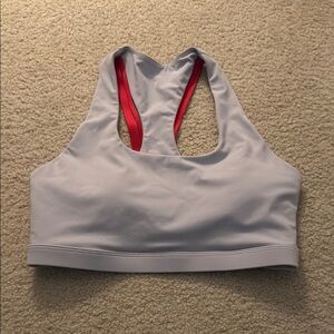 Fabletics Women's Racerback Sports Bra - grey and Red